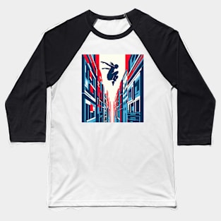 Jumping between buildings Baseball T-Shirt